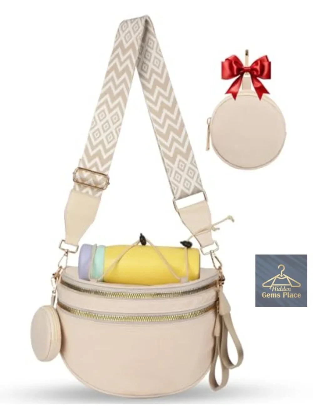 Fanny Pack Crossbody Bag with Multiple Compartments and Adjustable Strap
